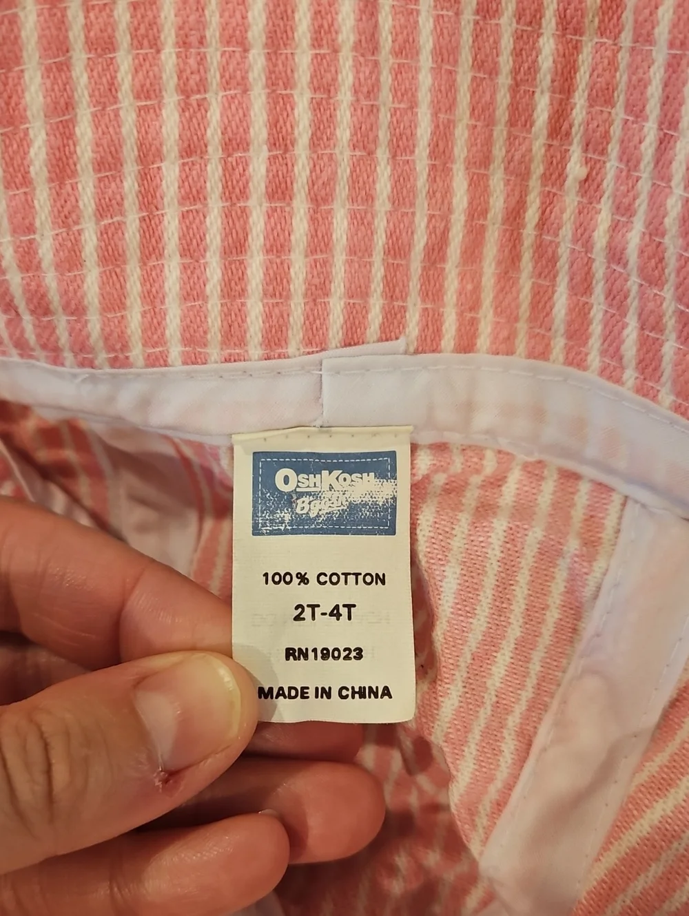 Vintage OshKosh B'gosh Pink Striped Kids Bucket Hat